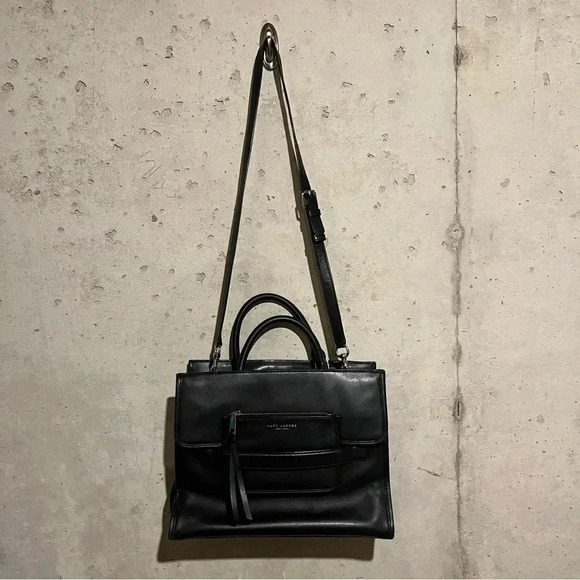 MARC JACOBS Madison Medium Black Leather Shoulder Crossbody Bag - Picture 1 of 16
